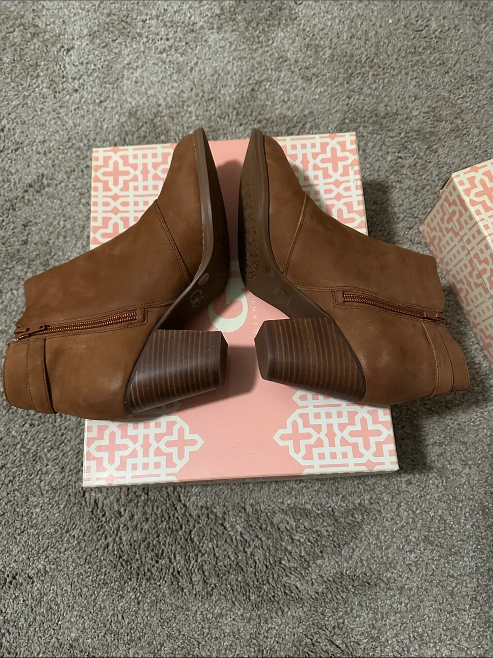 Gianni Bini Chestnut Brown Suede Ankle Booties